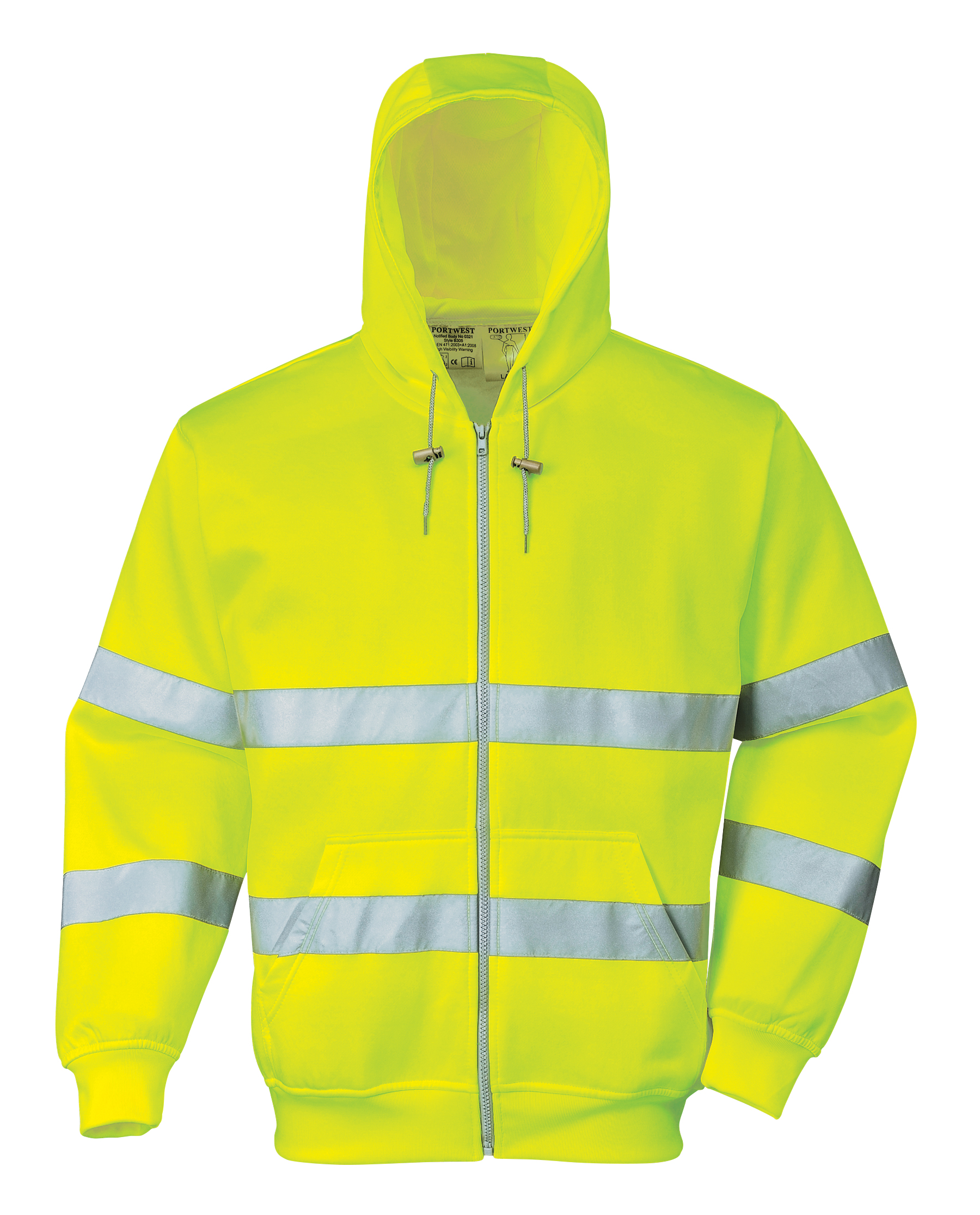Portwest B305 High Visibility Zip Front Hoodie-0