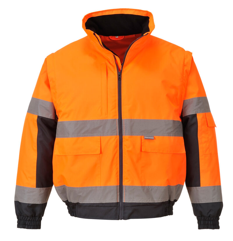 Portwest C468 High Visibility 2 in 1 Bomber Jacket-17202