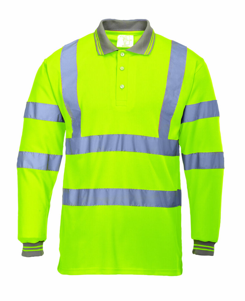 Portwest S277 High Visibility Long Sleeved Polo Shirt-0