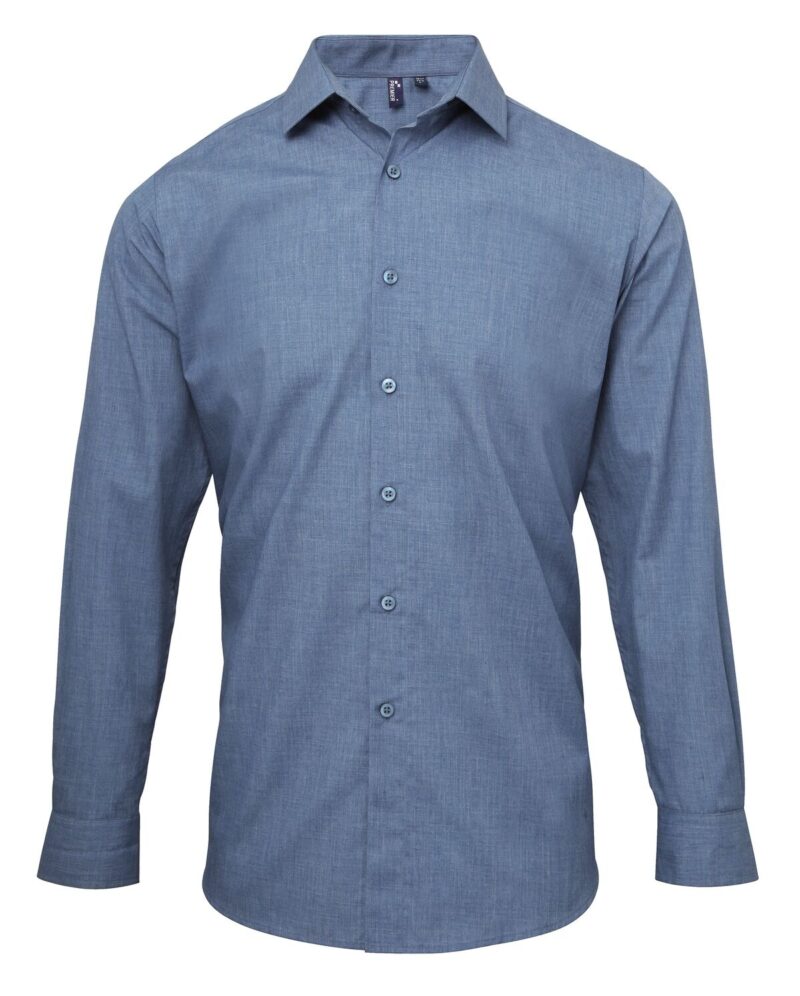 Premier PR217 Men's Cross-Dye Poplin Roll Sleeve Shirt-18764