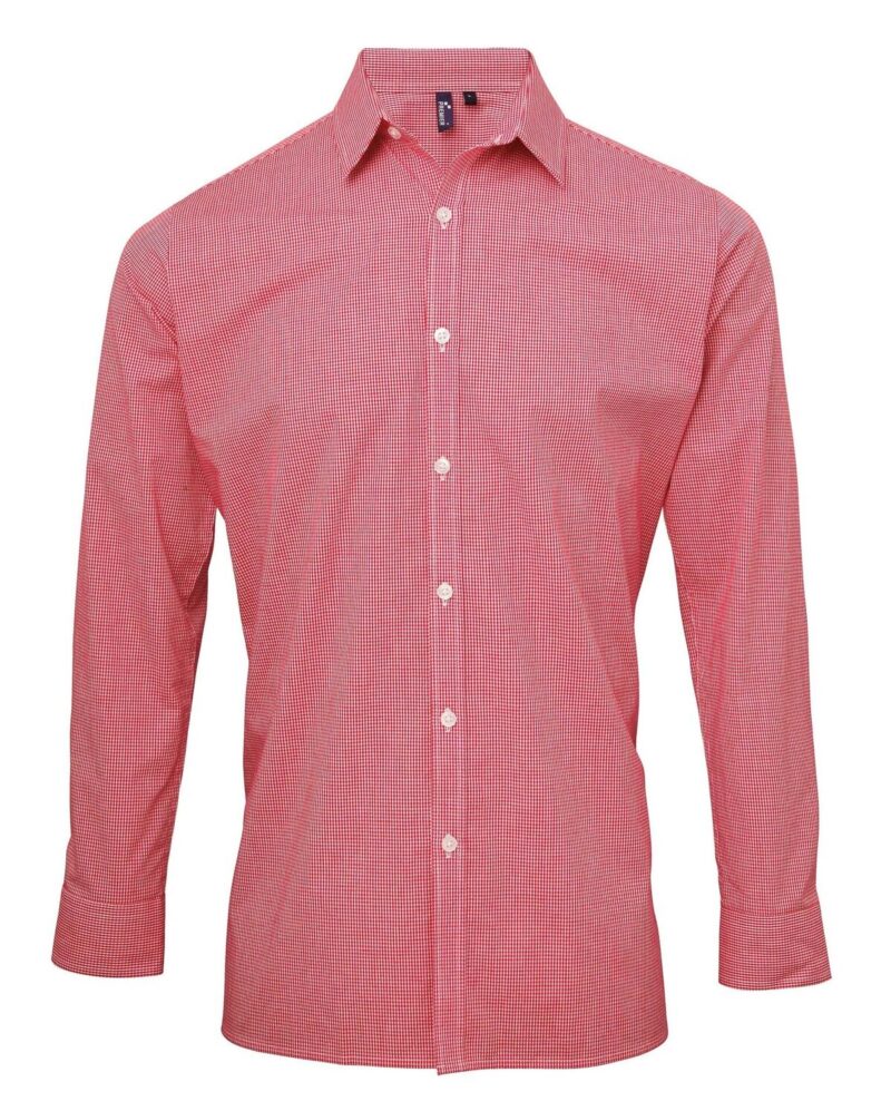 Premier PR220 Microcheck Gingham Poplin Shirt -18628