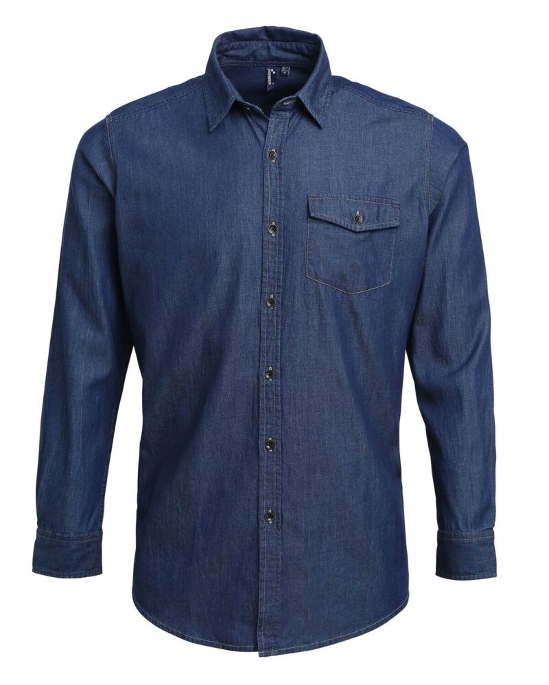 Premier PR222 Men's Jeans Stitch Denim Shirt-18705