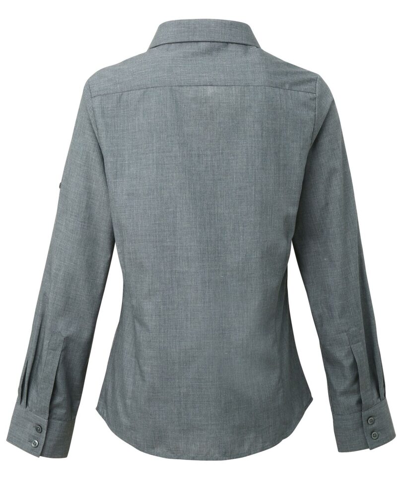 Premier PR317 Ladies' Cross-Dye Poplin Roll Sleeve Shirt-18804