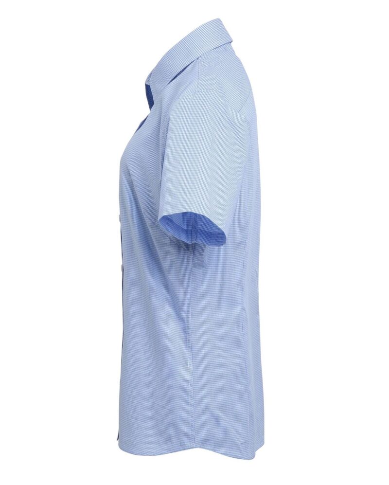 Premier PR321 Ladies Microcheck Gingham Poplin Short Sleeve Shirt -18689