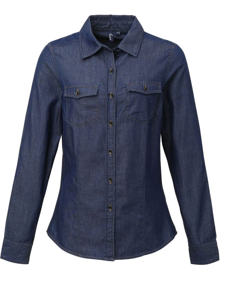 Premier PR322 Ladies' Jeans Stitch Denim Shirt-18733