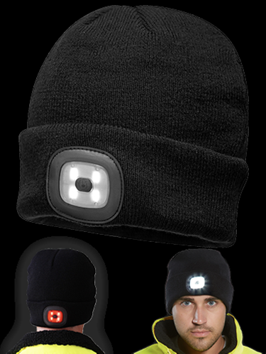 Portwest BO28 Rechargeable Twin LED Beanie-0