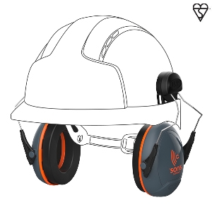 JSP Sonis® AEB030-0CY-000 Compact Helmet Mounted Ear Defenders SNR 31-0
