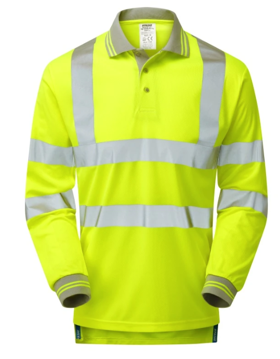 Pulsar P458 Long Sleeve Yellow Hi-Visibility Polo Shirt-0