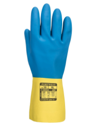 Portwest A801 Double Dipped Latex Gauntlet Yellow/Blue-0