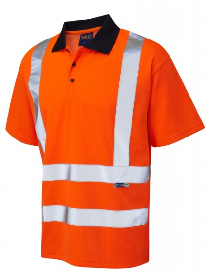 Leo Workwear P01 Croyde ISO 20471 Class 2 Comfort Polo Shirt (Box of 25)-0