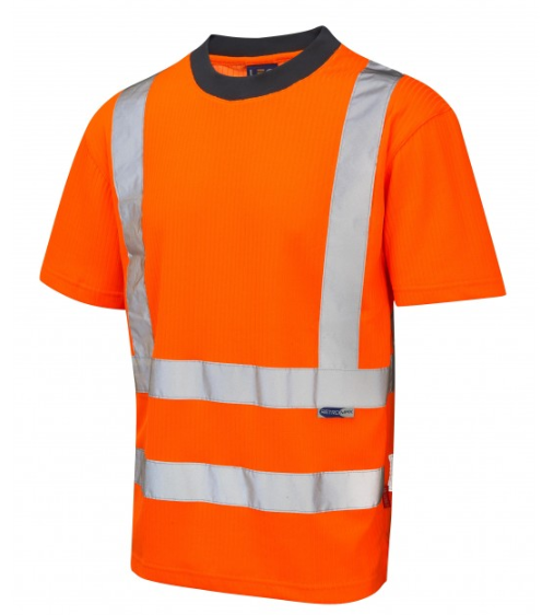 Leo Workwear T01 Newport ISO 20471 Class 2 Comfort T-Shirt Orange (Box of 25)-0