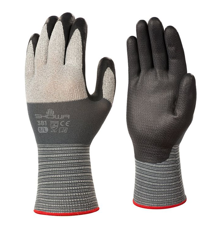 Showa 381 Microporous Foamed Nitrile Coated Gloves Size Medium -0