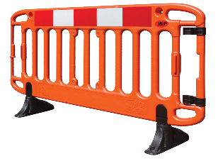JSP Frontier® KBS079-300-800 2M Traffic Barrier Anti-Trip Black Feet - Orange (Pack of 2)-0