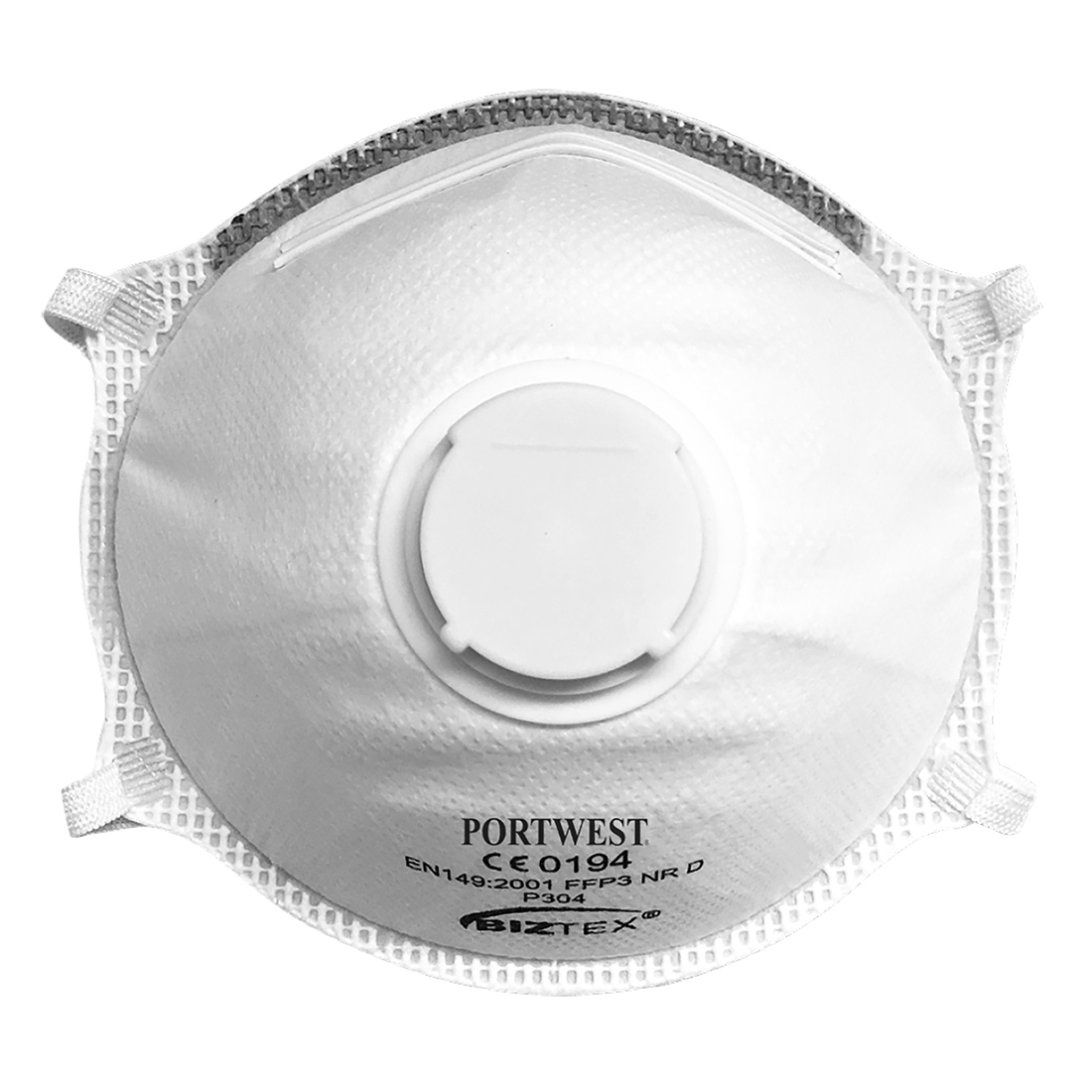 Portwest P304 - FFP3 Valved Dolomite Light Cup Respirator White (Box of 10)-0