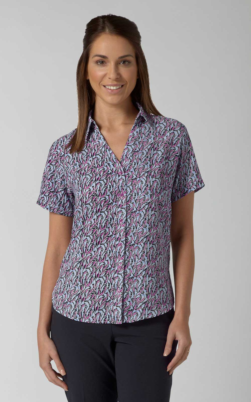 Vortex Designs WILLOW Printed Soft Touch Crepe Blouse-0
