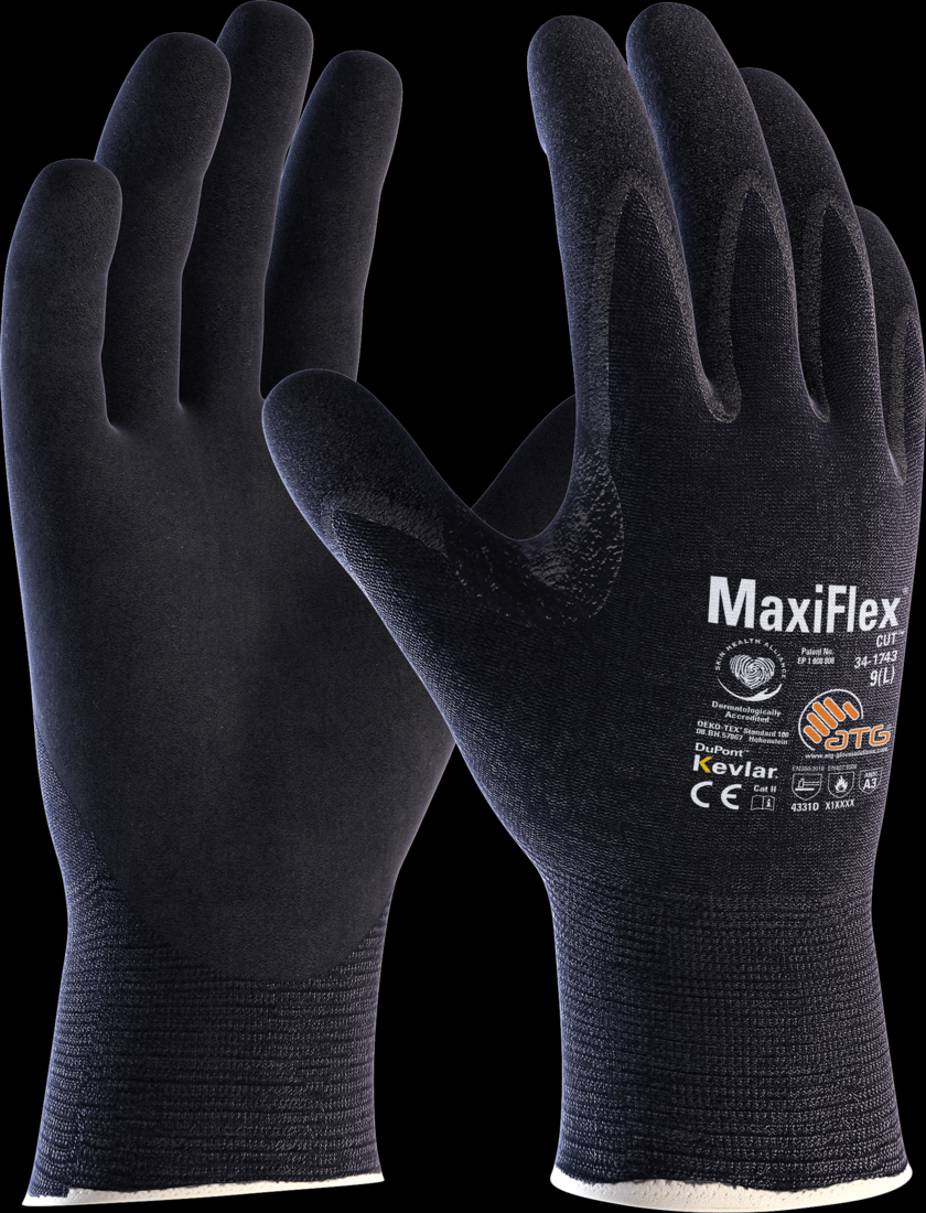 ATG MaxiFlex® Cut™ 34-1743 Palm coated knitwrist (Pack of 12)-0