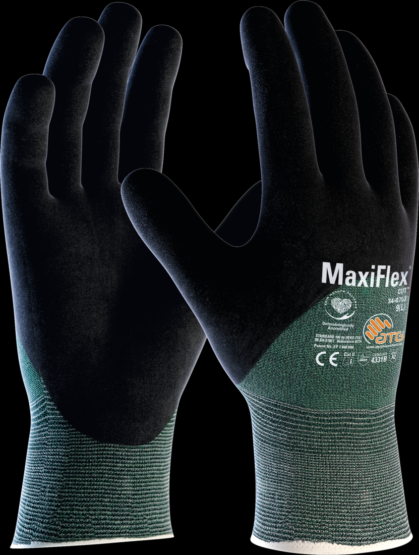 ATG MaxiCut® Oil™ 34-8753 Green Cut Resistant Work Gloves Spandex Lining (Pack of 12)-0