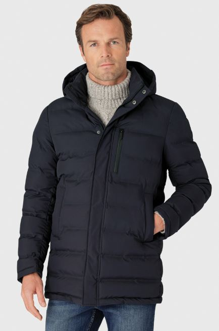 Brook Taverner Poe Navy Down Filled Mid Length Coat-0